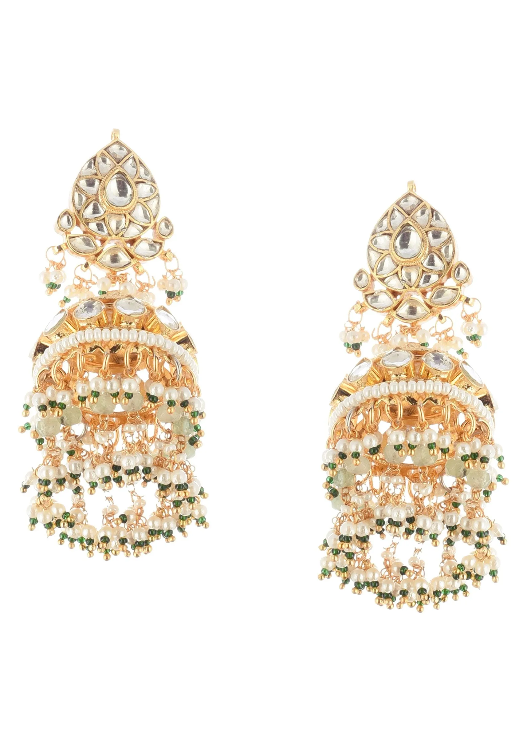 Gold Tone Choker Set With Kundan Work In Mix Metal