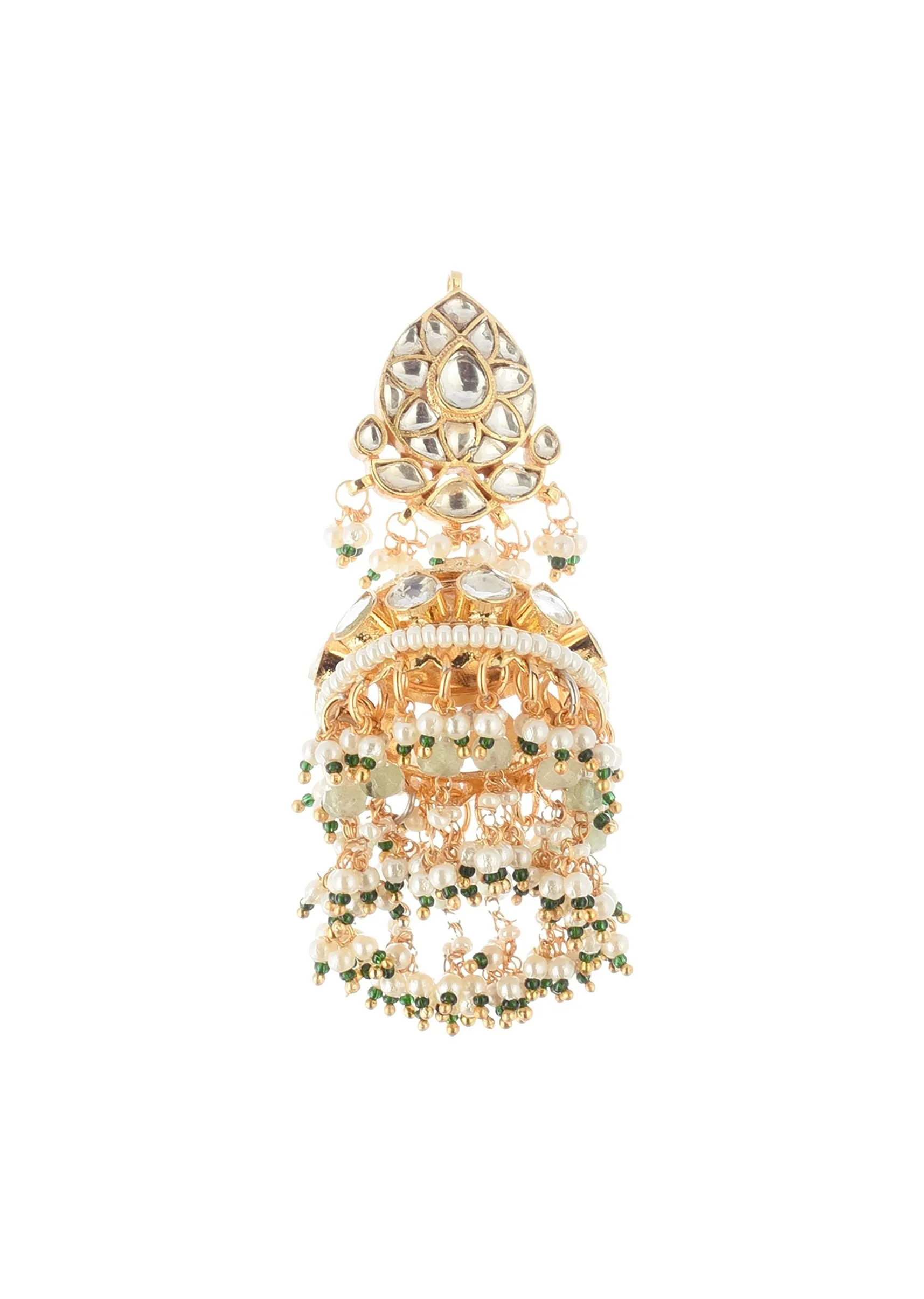 Gold Tone Choker Set With Kundan Work In Mix Metal