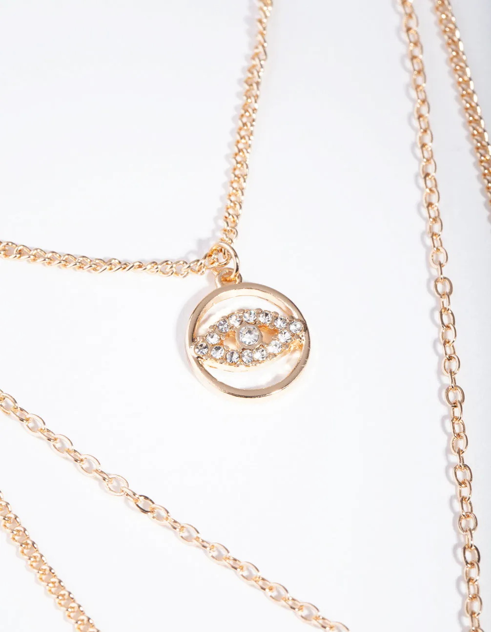 Gold Triple Row Dreamcatcher Moonstone Necklace