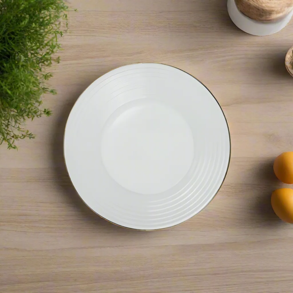 Golden Opal Harena Plain White Dessert Plate (Set of 6)