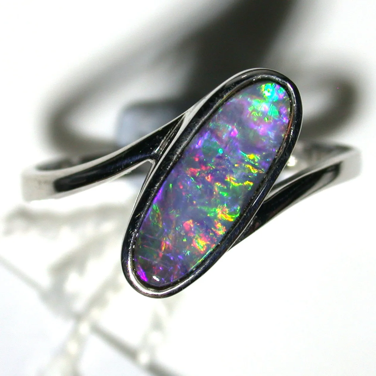Green multi coloured solid  boulder opal from Quilpie