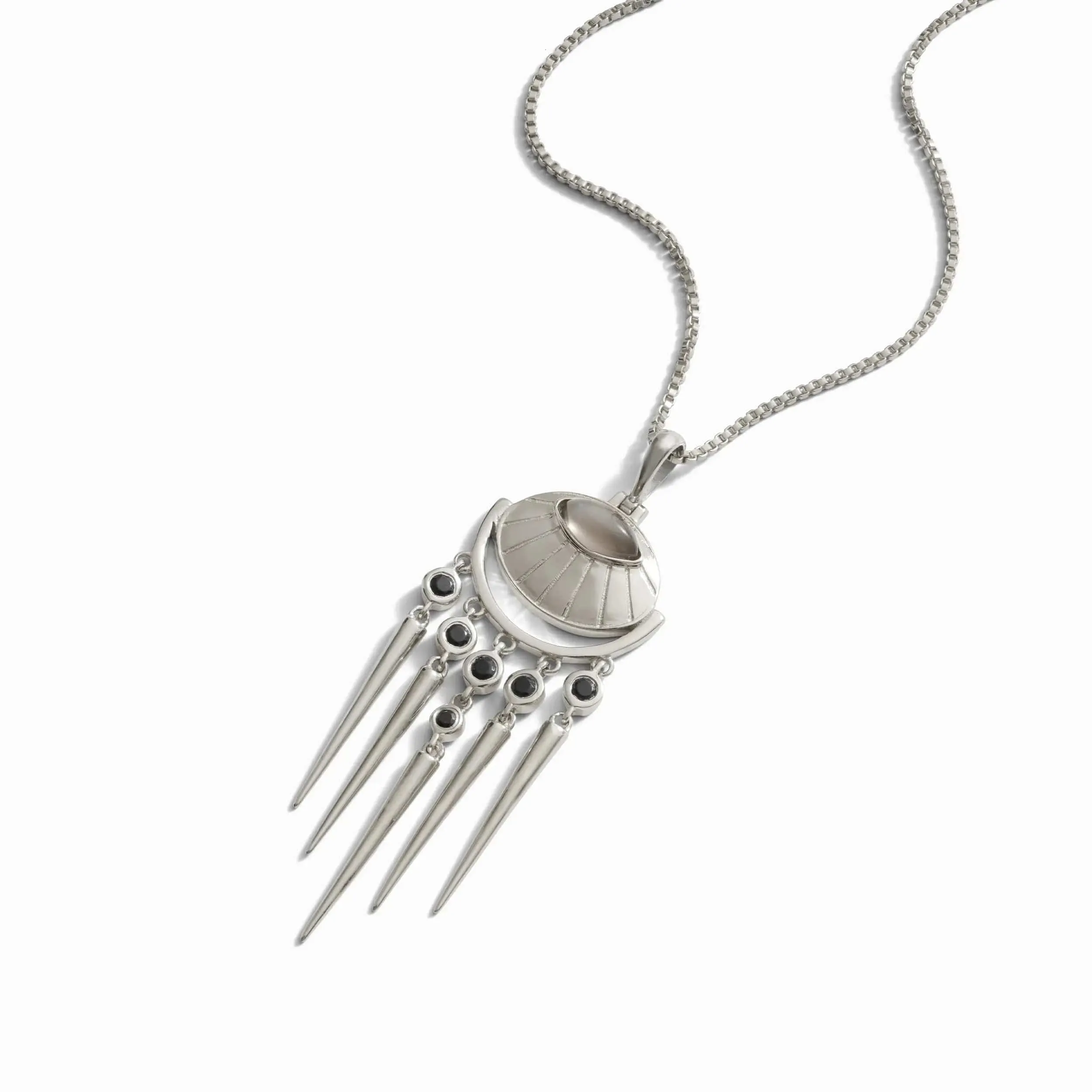 Grey Moonstone Wind Chime Necklace