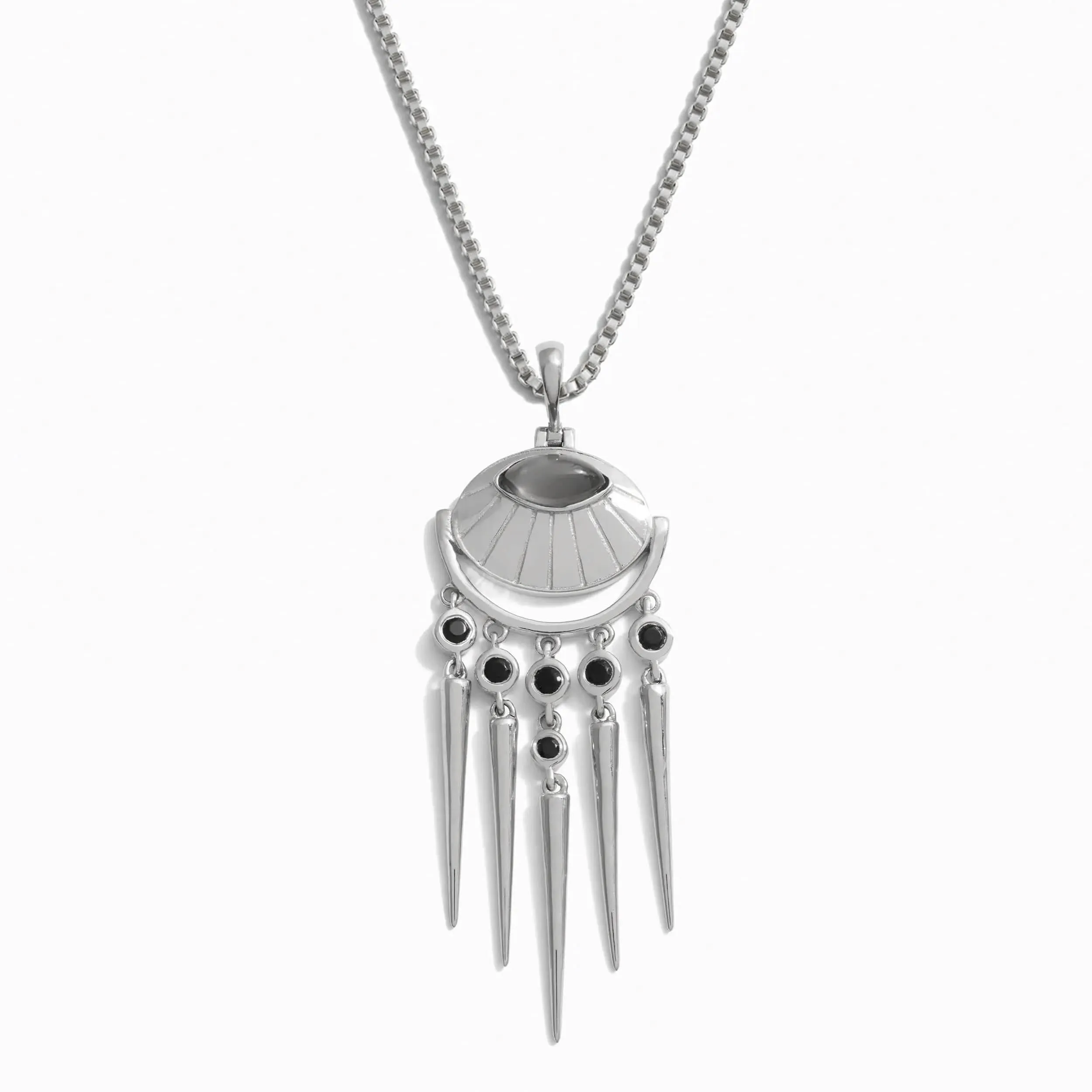 Grey Moonstone Wind Chime Necklace
