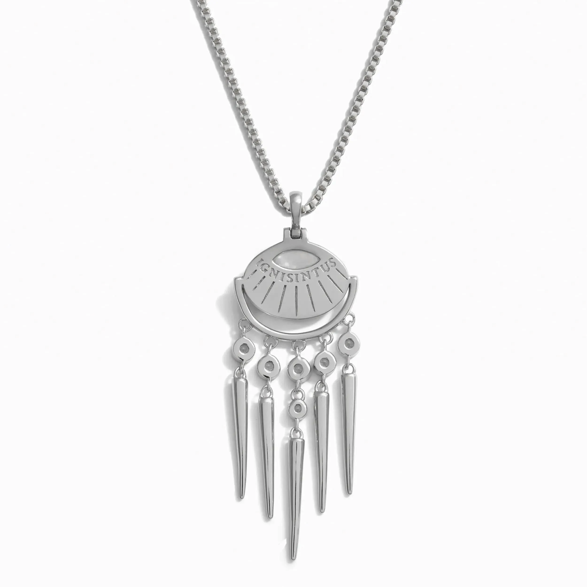 Grey Moonstone Wind Chime Necklace