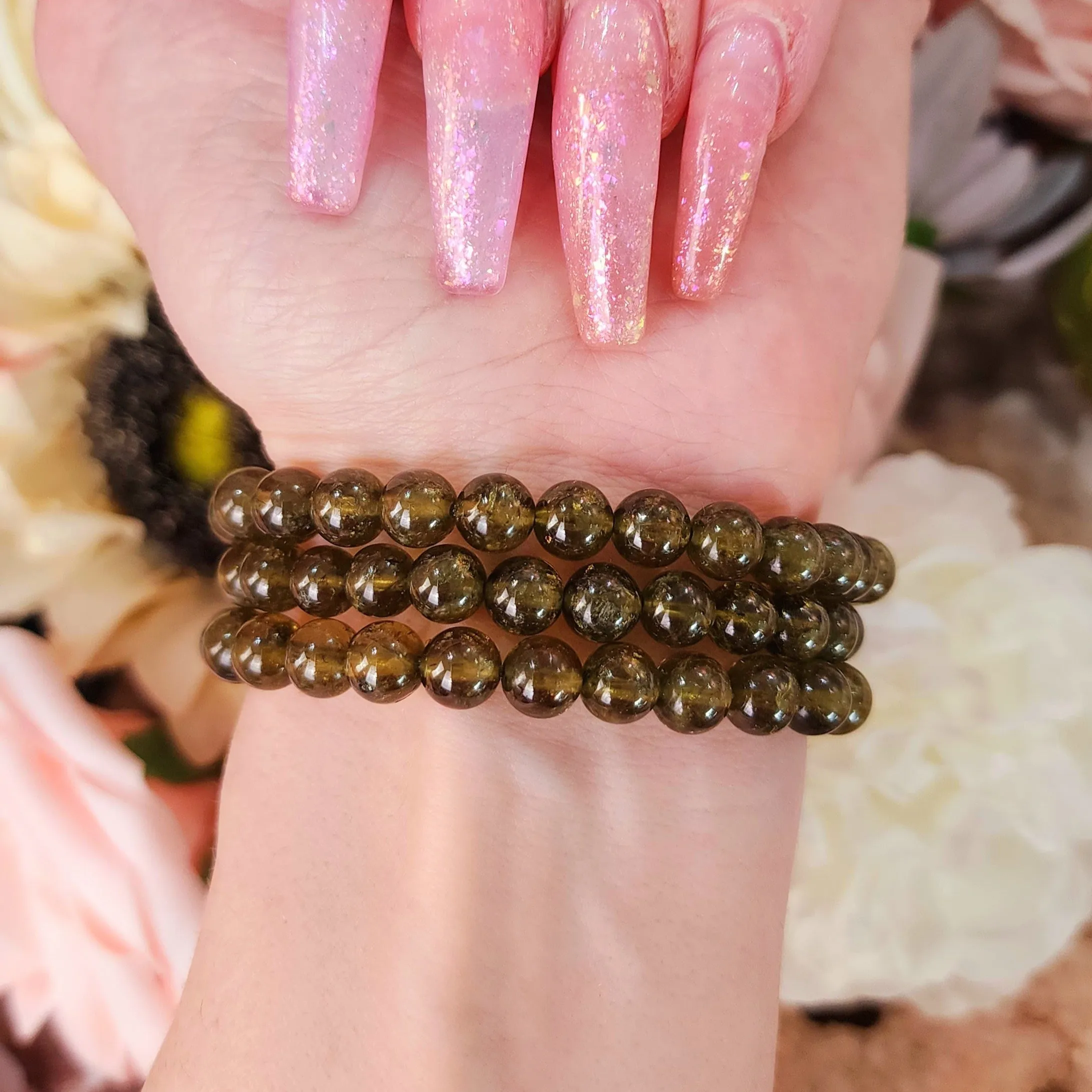 Grossular Green Garnet Bracelet (AAA Grade) for Health and Financial Security