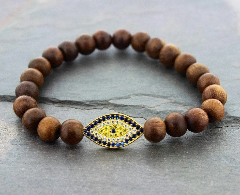 Hand Made Gold Evil Eye Mala Bracelet