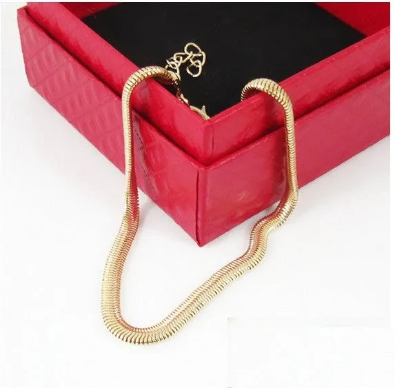 Herringbone Anklet in Gold Overlay