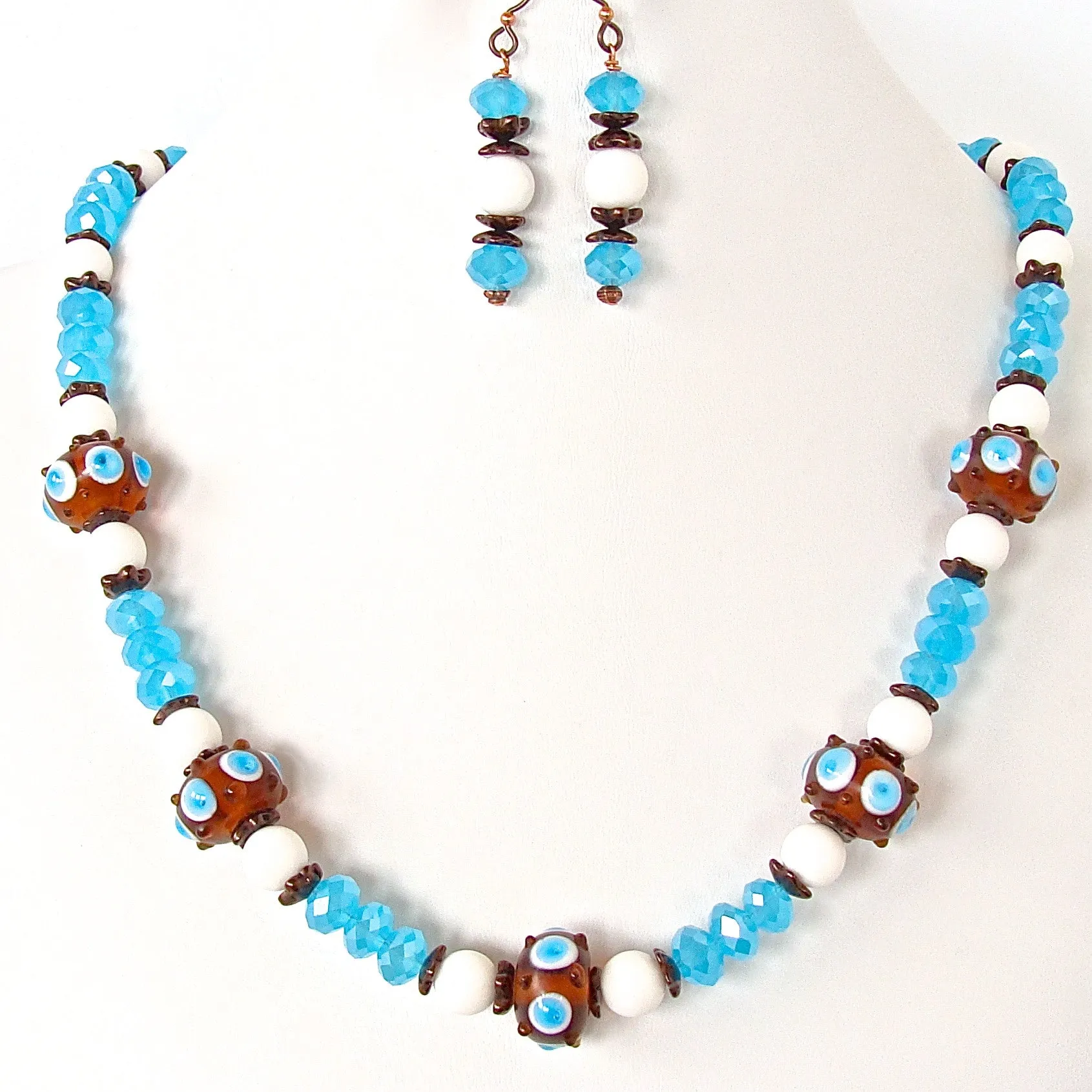 Hobie: Blue and White Necklace in Nautical Style