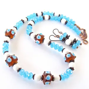 Hobie: Blue and White Necklace in Nautical Style
