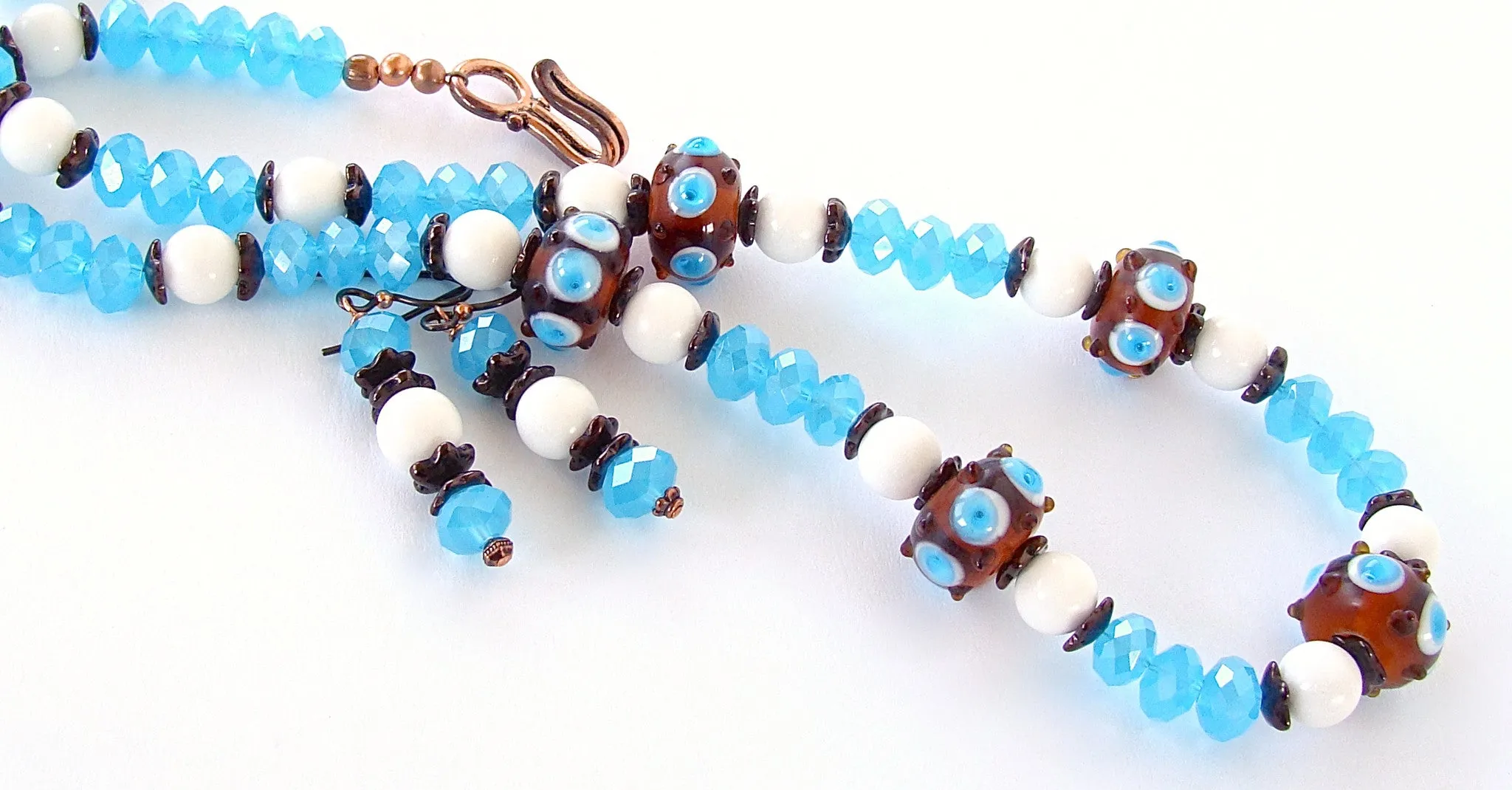 Hobie: Blue and White Necklace in Nautical Style
