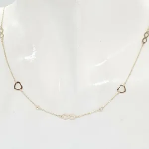 Infinity Heart Station Necklace 18K