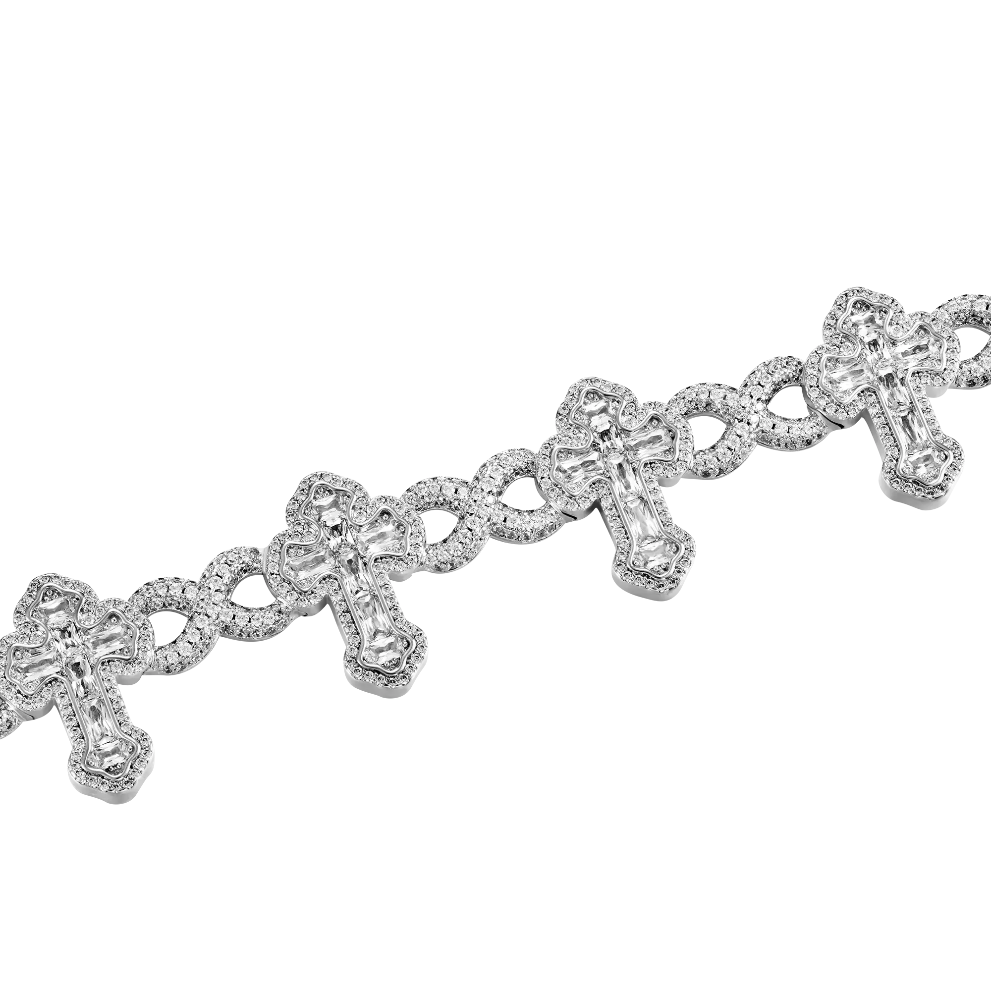 Infinity Link Emerald Cut Cross Bracelet - 8mm