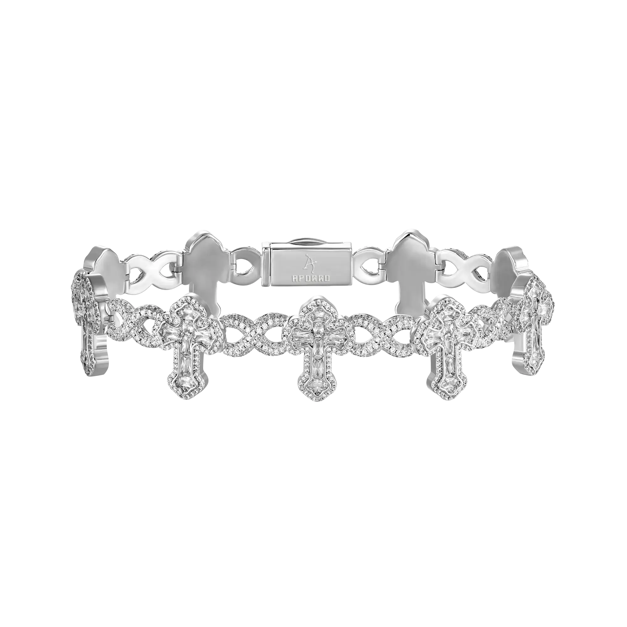 Infinity Link Emerald Cut Cross Bracelet - 8mm