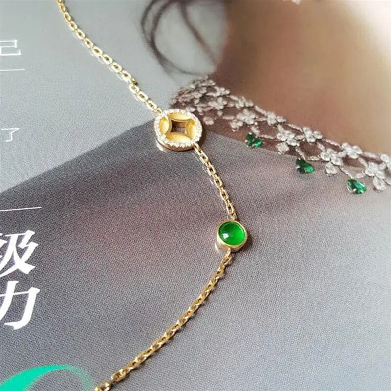 Inlaid Crystal Egg Face Ladies Charm Bracelet