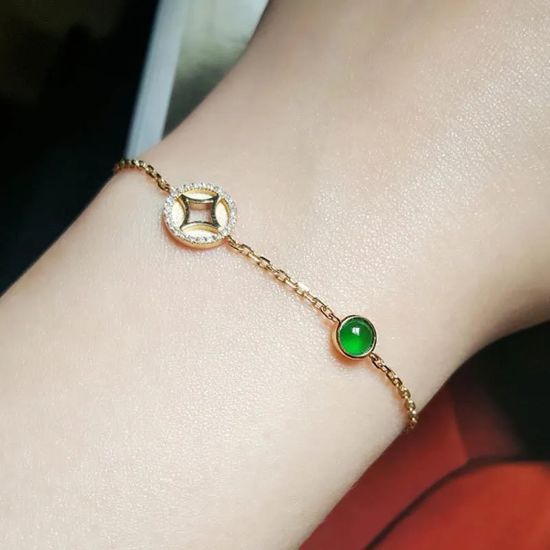 Inlaid Crystal Egg Face Ladies Charm Bracelet