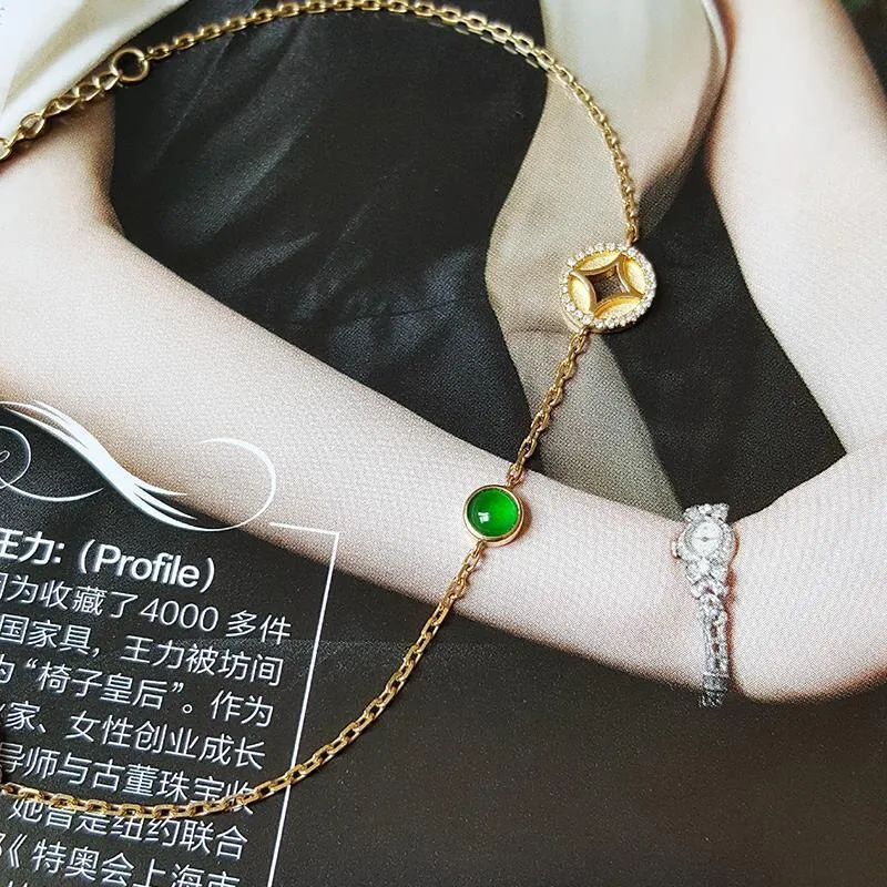 Inlaid Crystal Egg Face Ladies Charm Bracelet