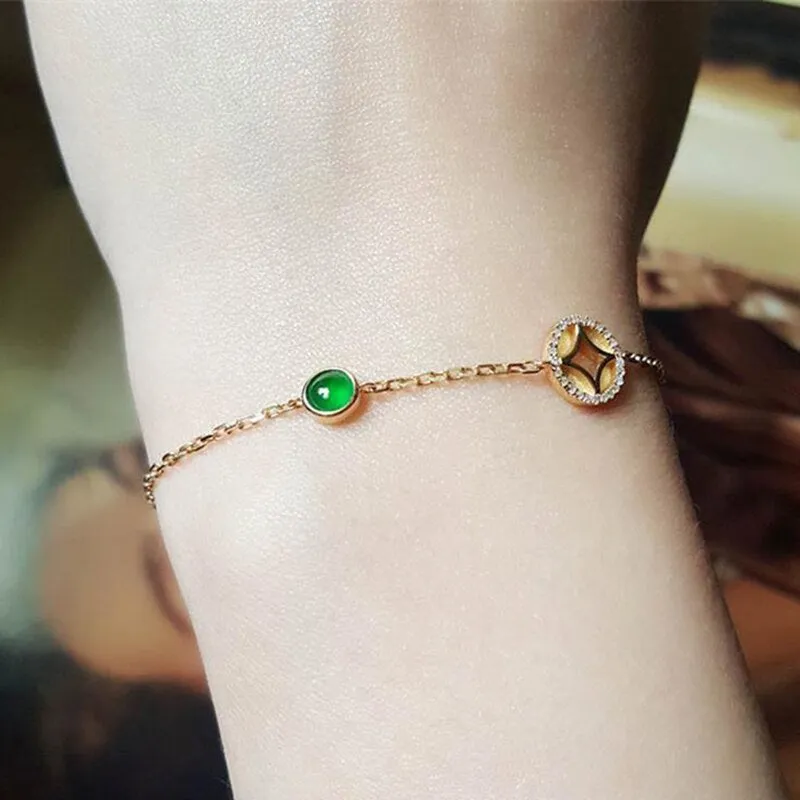 Inlaid Crystal Egg Face Ladies Charm Bracelet