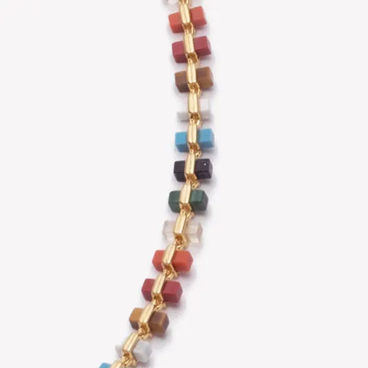INLAID CUBE NECKLACE - PRISM
