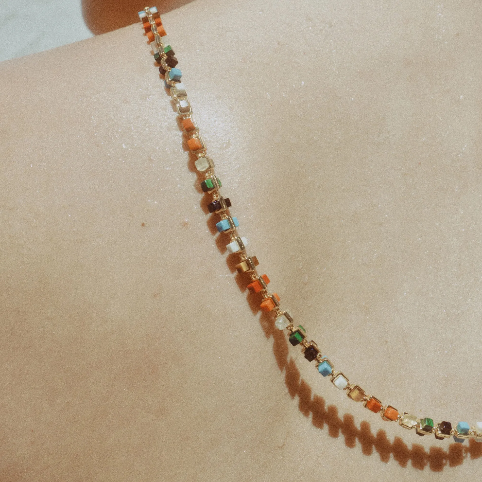 INLAID CUBE NECKLACE - PRISM