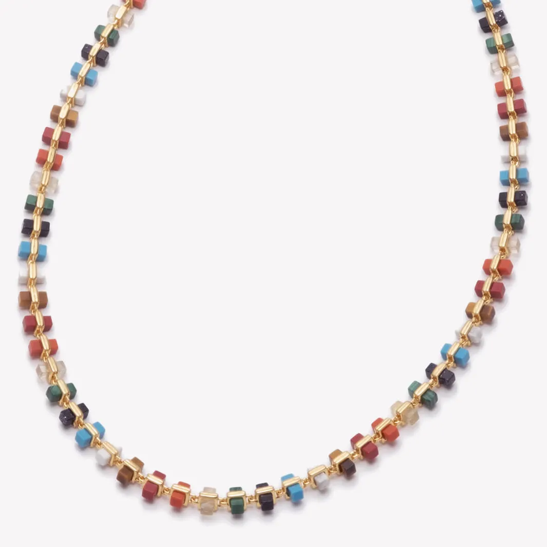 INLAID CUBE NECKLACE - PRISM