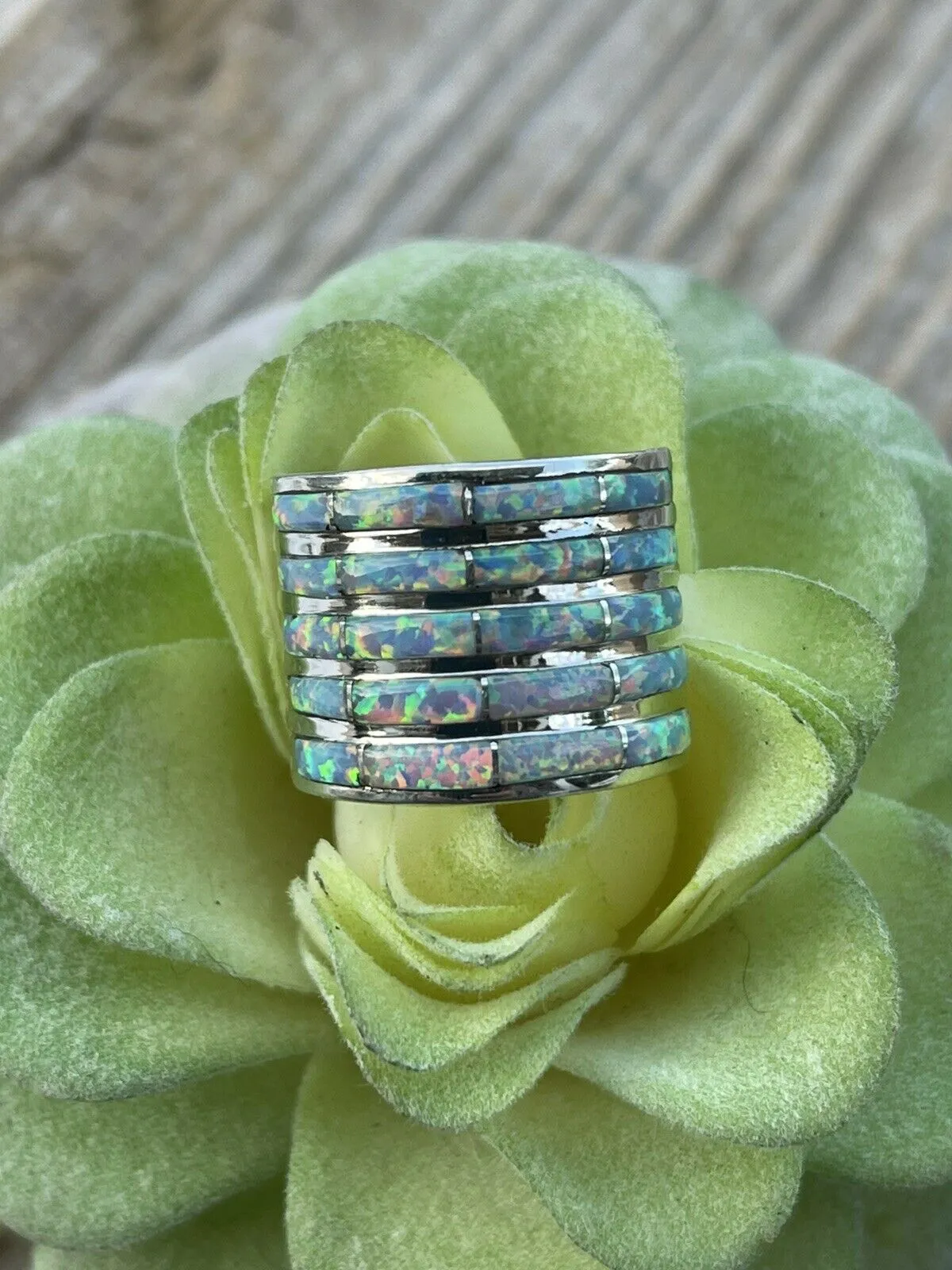 Iridescent Opal Stacked Ring