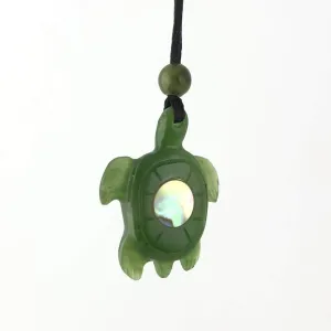 Jade Turtle and Abalone Pendant