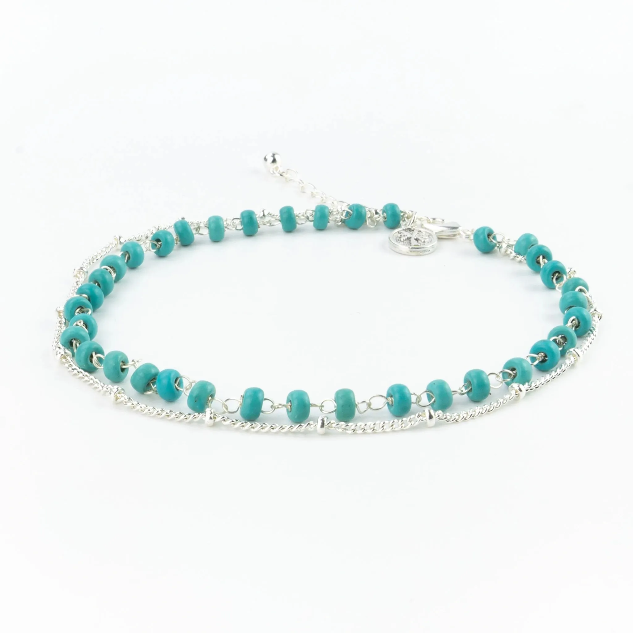 Kailani Silver Plated Dual Anklet