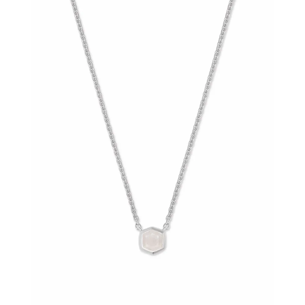 Kendra Scott Sterling Silver Davie Pendant Necklace in Rainbow Moonstone