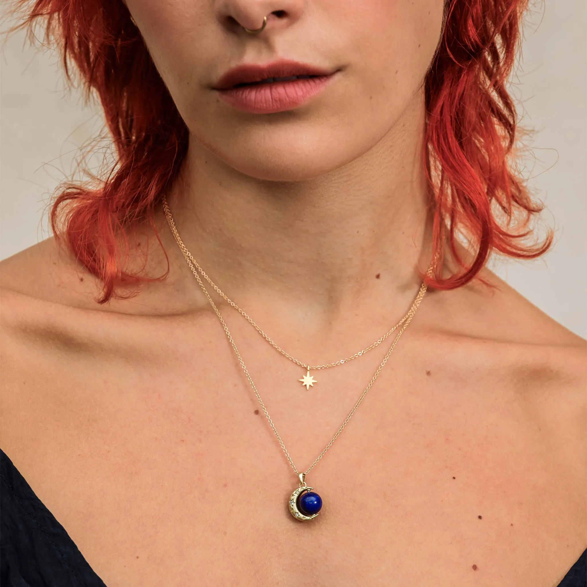 Lapis Lazuli Earth Spinner Pendant Necklace