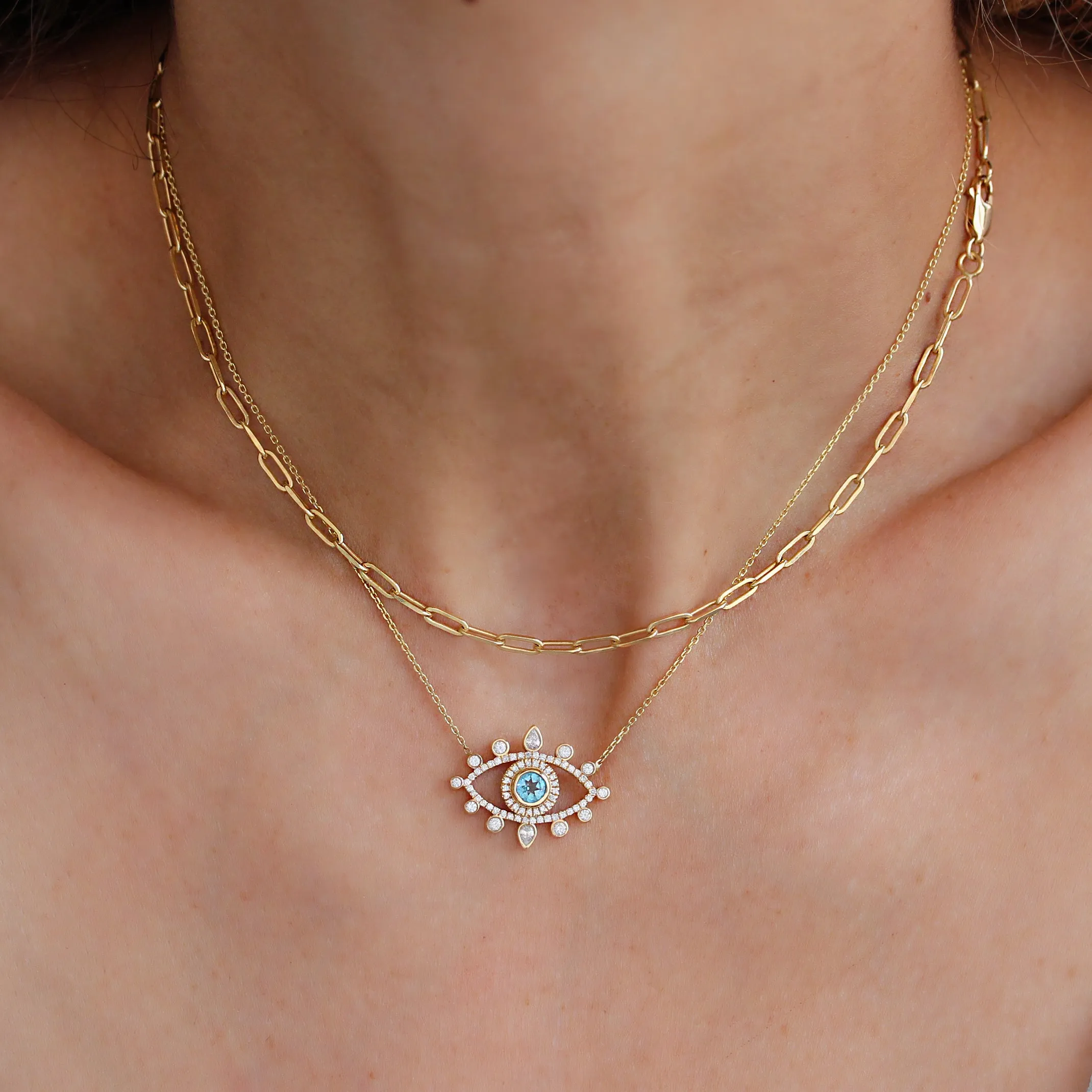 Large Evil Eye Protection Amulet Necklace ♥