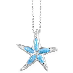 Larimar Stardust Sea Star Fish Pendant