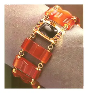 Lawrence of Arabia Carnelian, Onyx and Garnet Bracelet