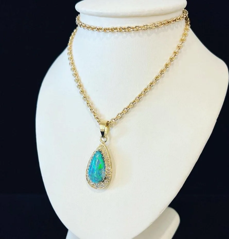 Lightning Ridge Solid Black Opal Pendant