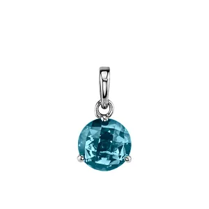 London Blue Topaz 14K White Gold Pendant Necklace