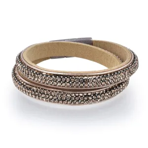 Long Strand Diamond Brown Bracelet with Magnetic Clasp