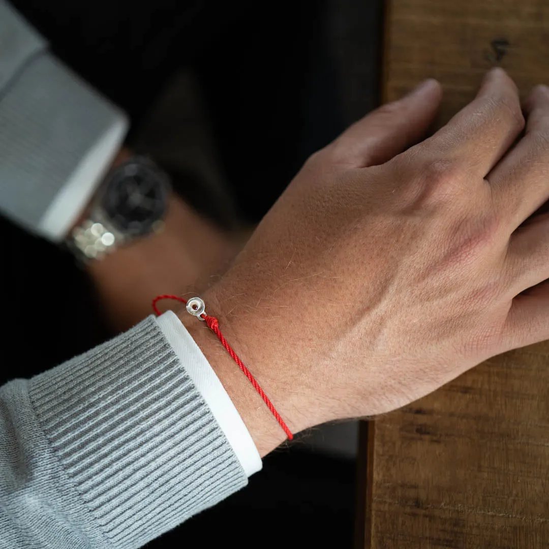 Lucky Red Twisted bracelet - 925S Silver & Red Garnet