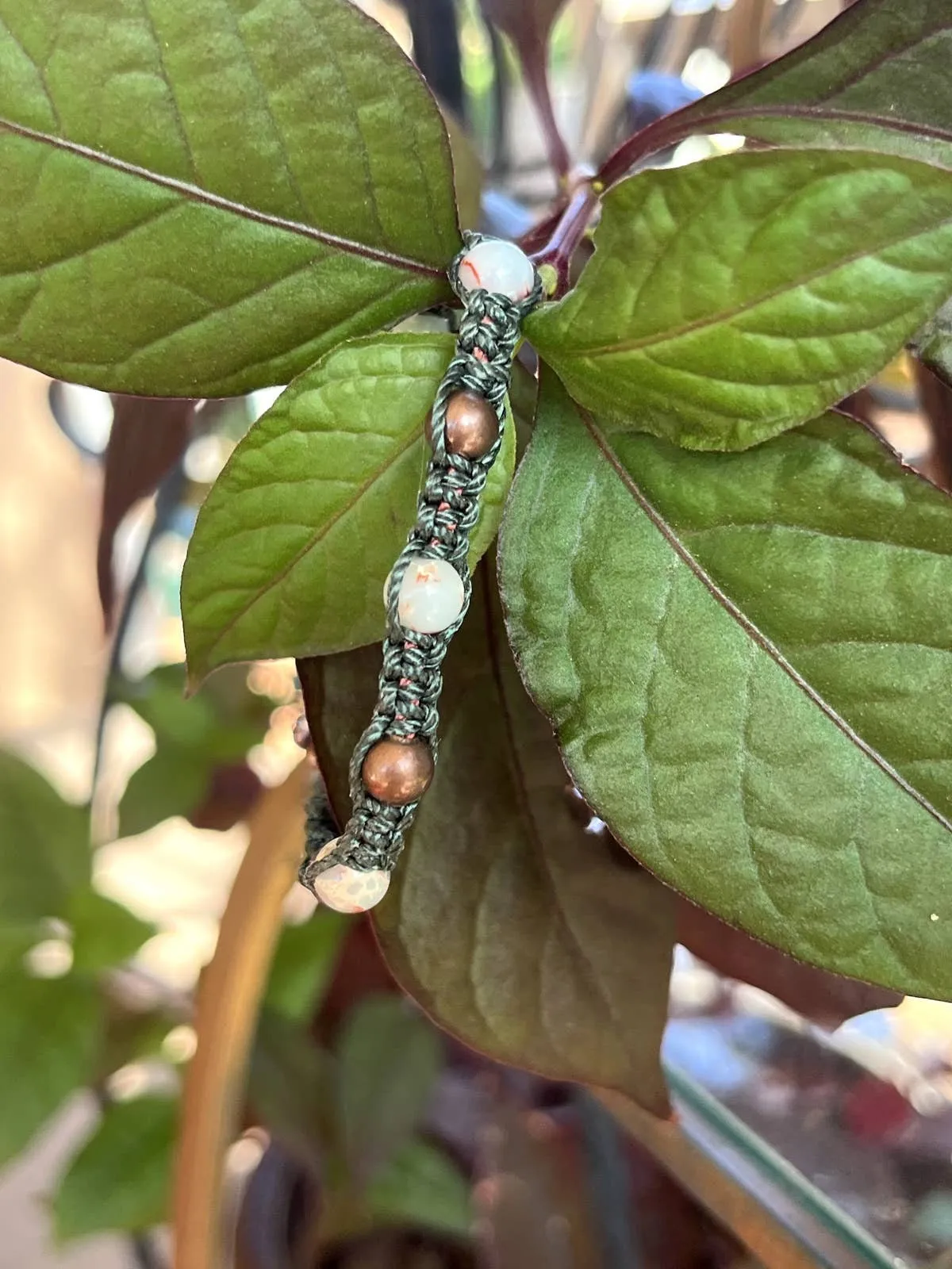 Macrame Bracelet, Imperial Jasper, Crystal Jewelry