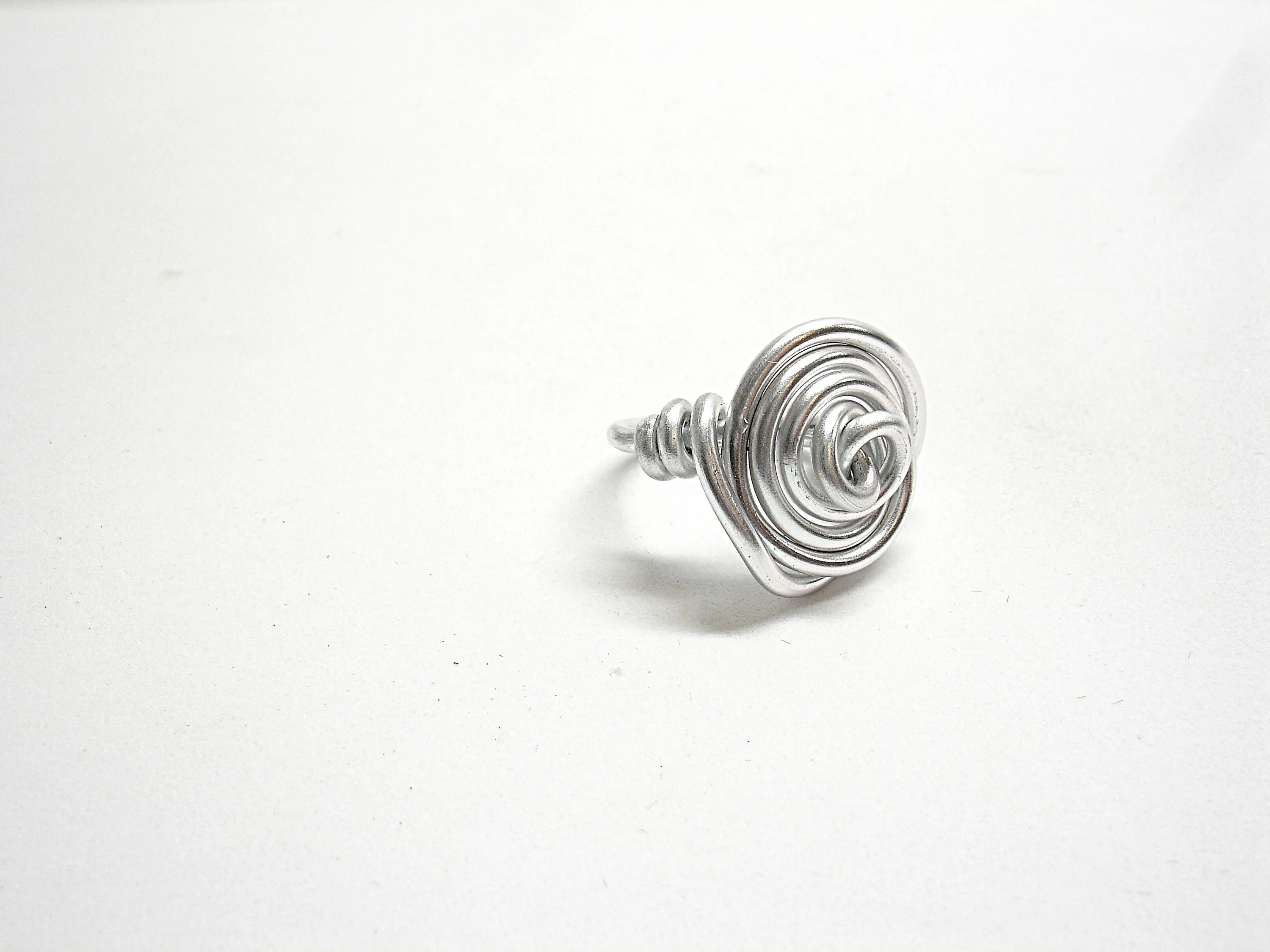 Made to order. Aluminium chunky ring for women. Wire wrapped statement ring. Aluminum contemporary jewelry. Spiral ring