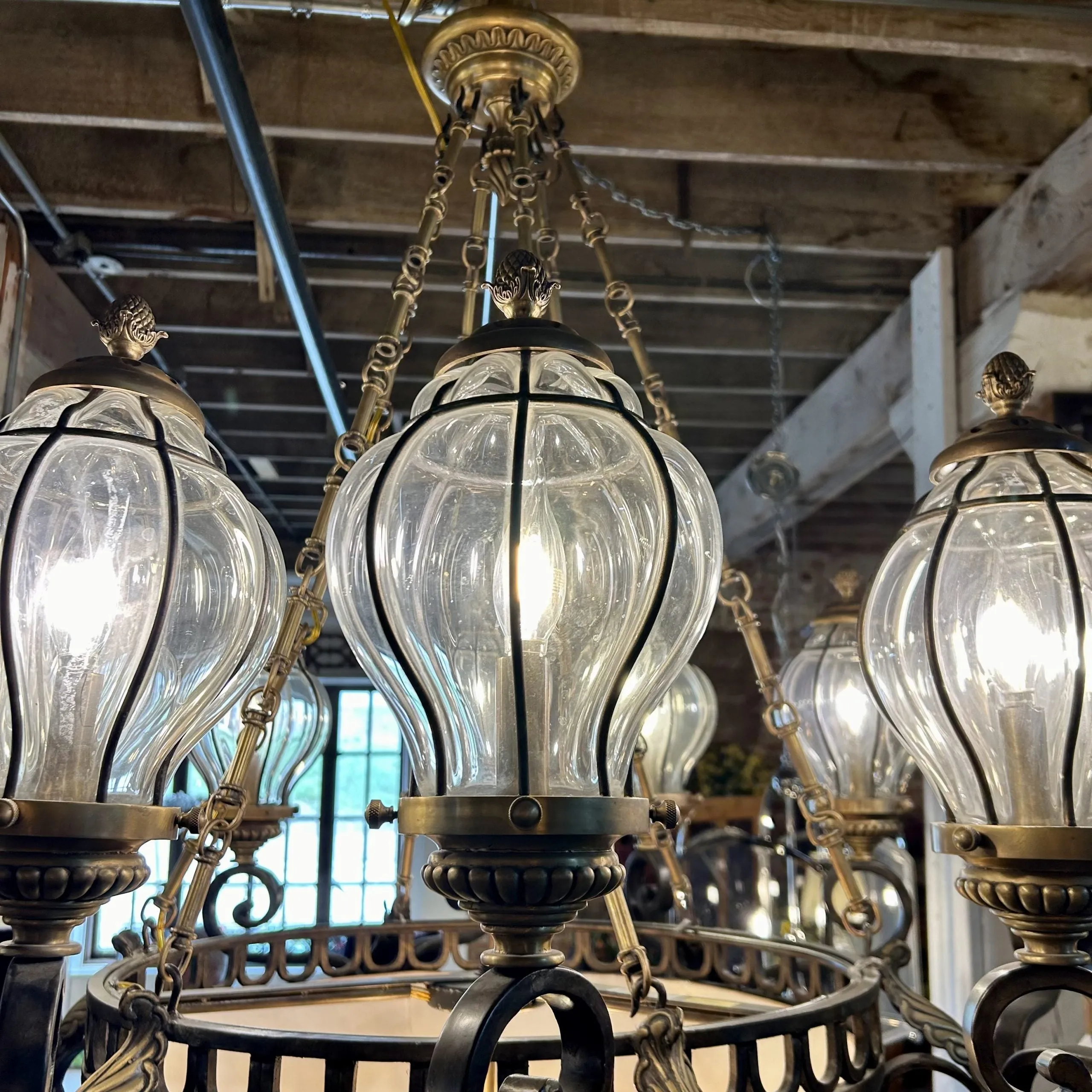 Maitland Smith Chandelier, Extra Large, Transitional, Bronze