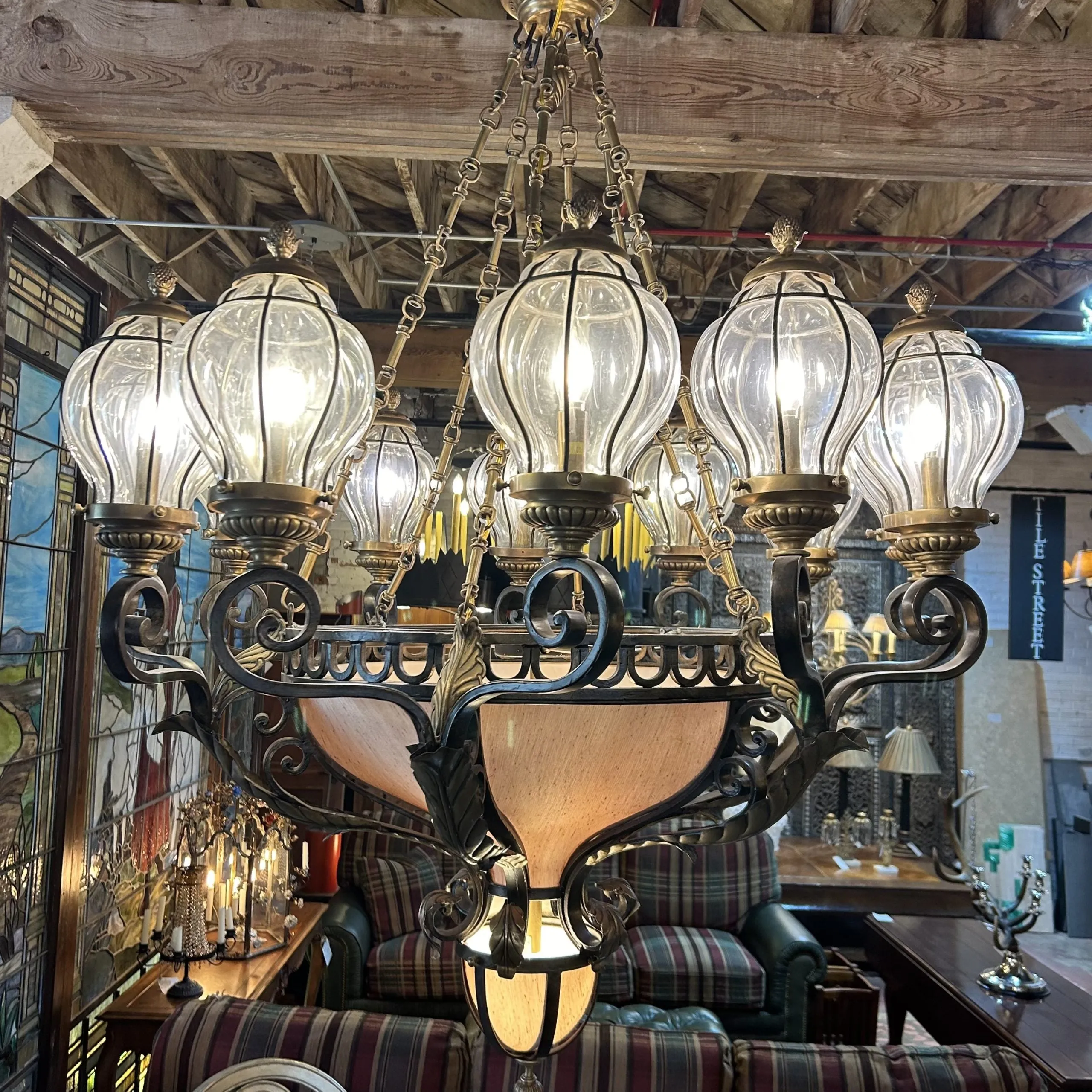 Maitland Smith Chandelier, Extra Large, Transitional, Bronze