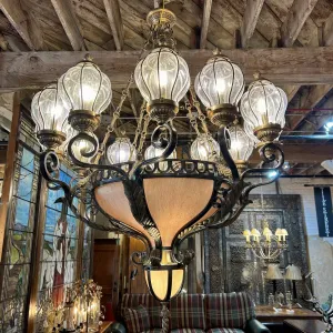 Maitland Smith Chandelier, Extra Large, Transitional, Bronze