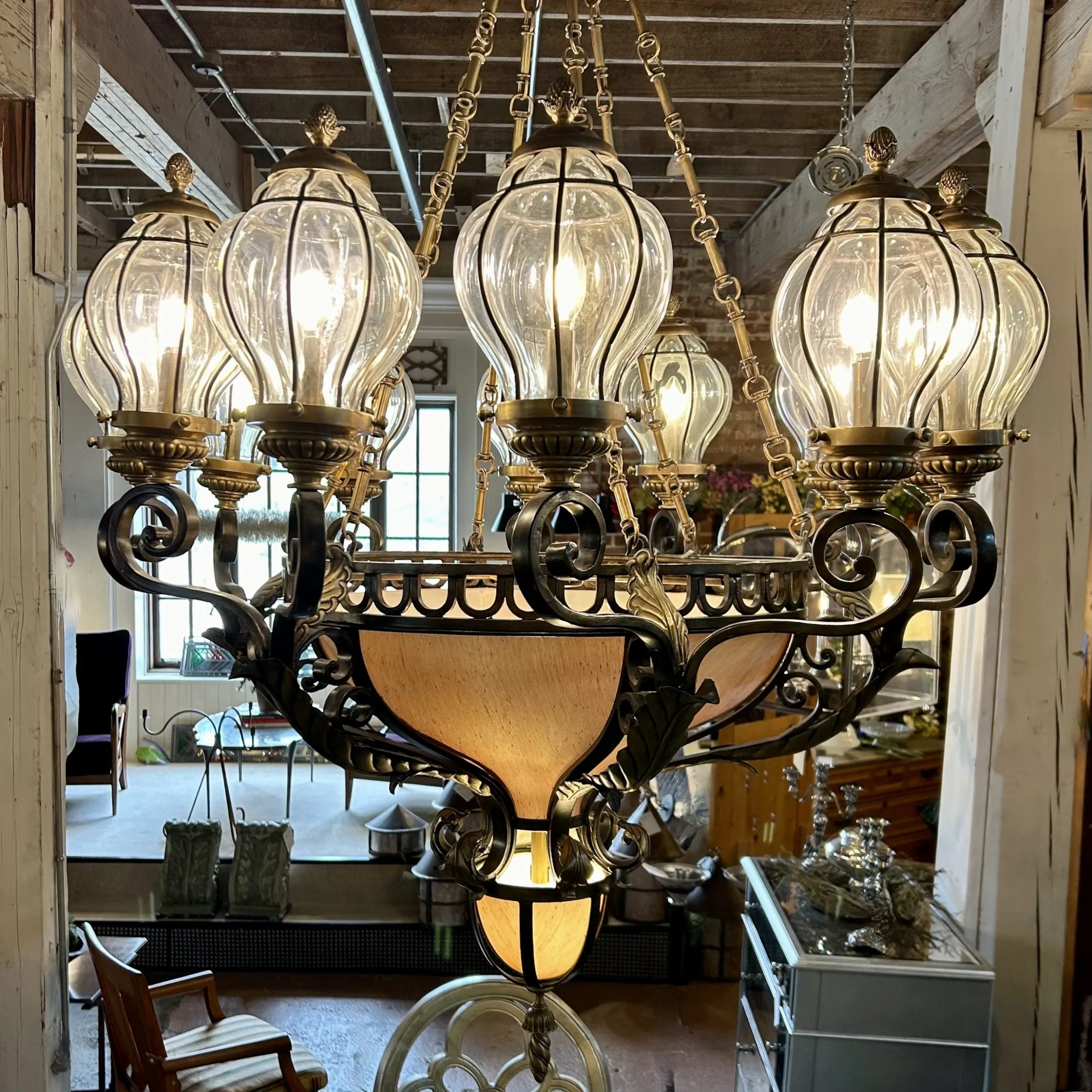 Maitland Smith Chandelier, Extra Large, Transitional, Bronze