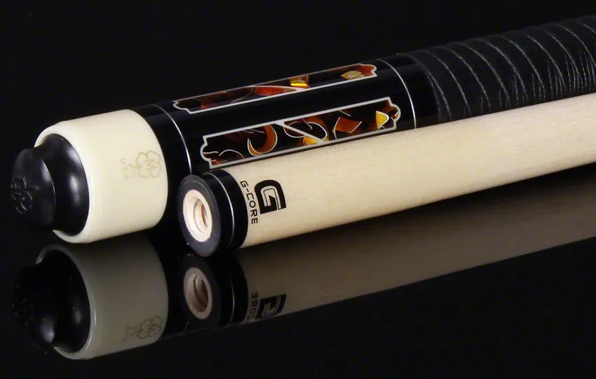 McDermott G Series Birdseye Maple with Amber/Silver Metal-Pool Points Pool Cue - G512