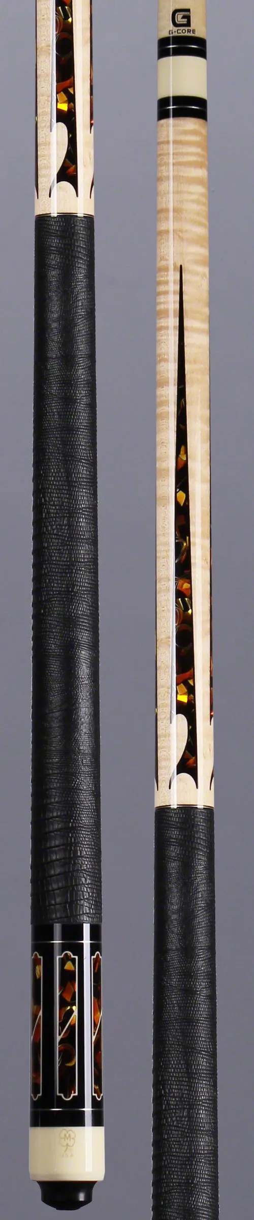 McDermott G Series Birdseye Maple with Amber/Silver Metal-Pool Points Pool Cue - G512