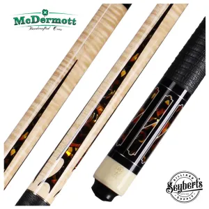 McDermott G Series Birdseye Maple with Amber/Silver Metal-Pool Points Pool Cue - G512