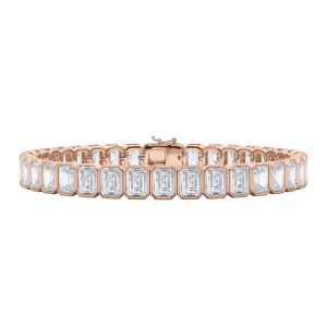 Men's Emerald Cut Bezel Diamond Tennis Bracelet