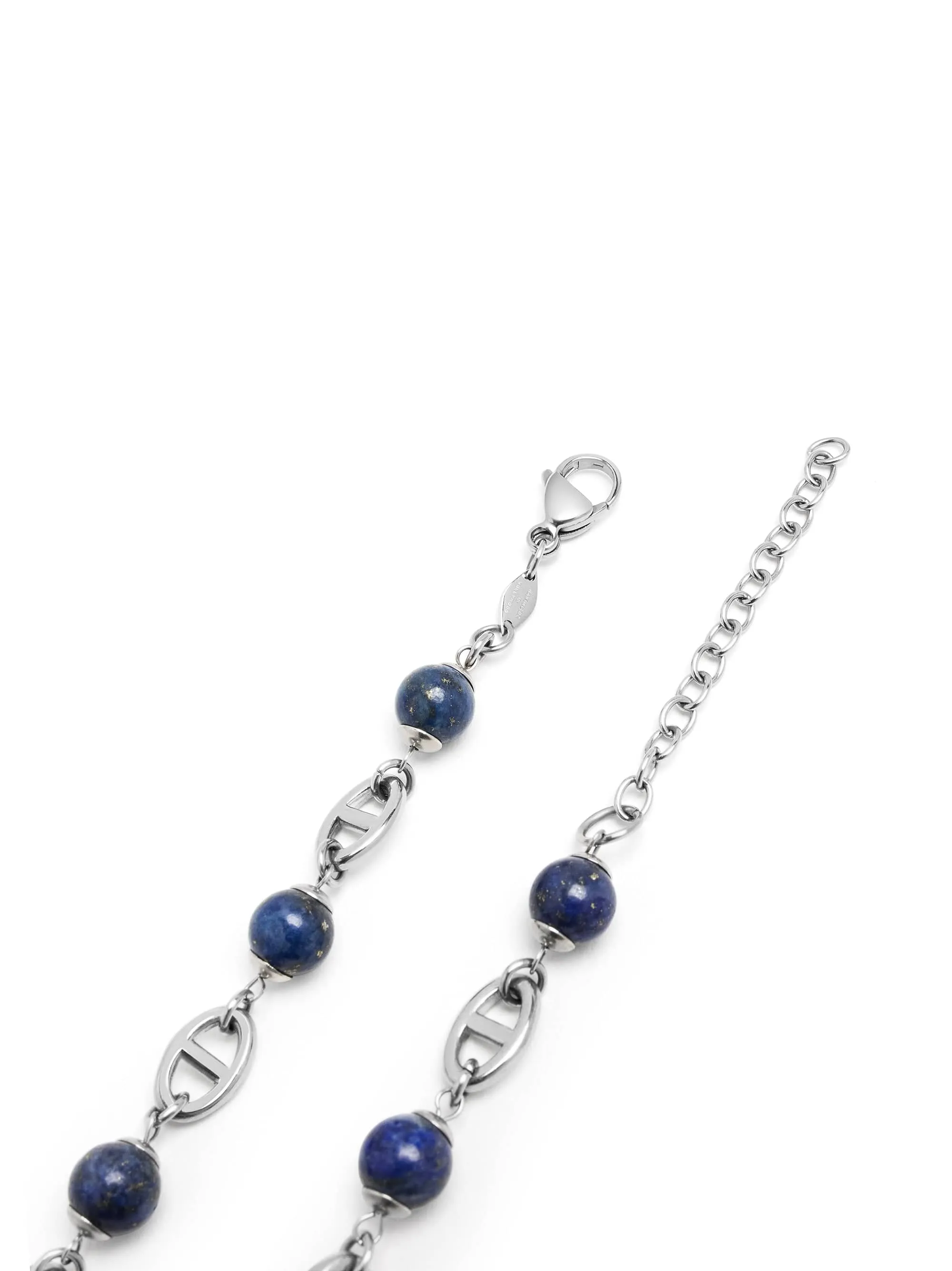 Men's Silver Mariner Chain with Blue Lapis