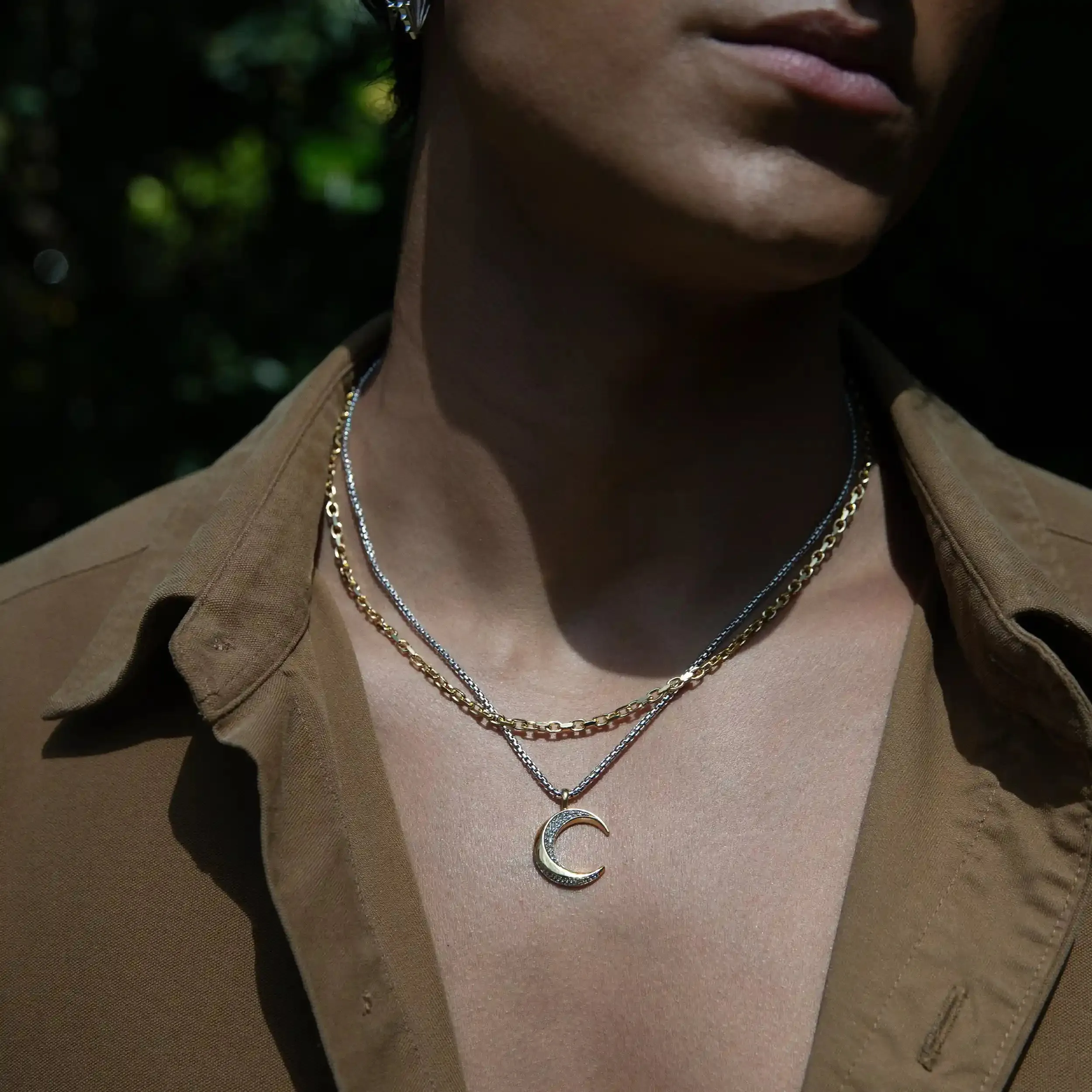 Men's Twisted Moon Necklace