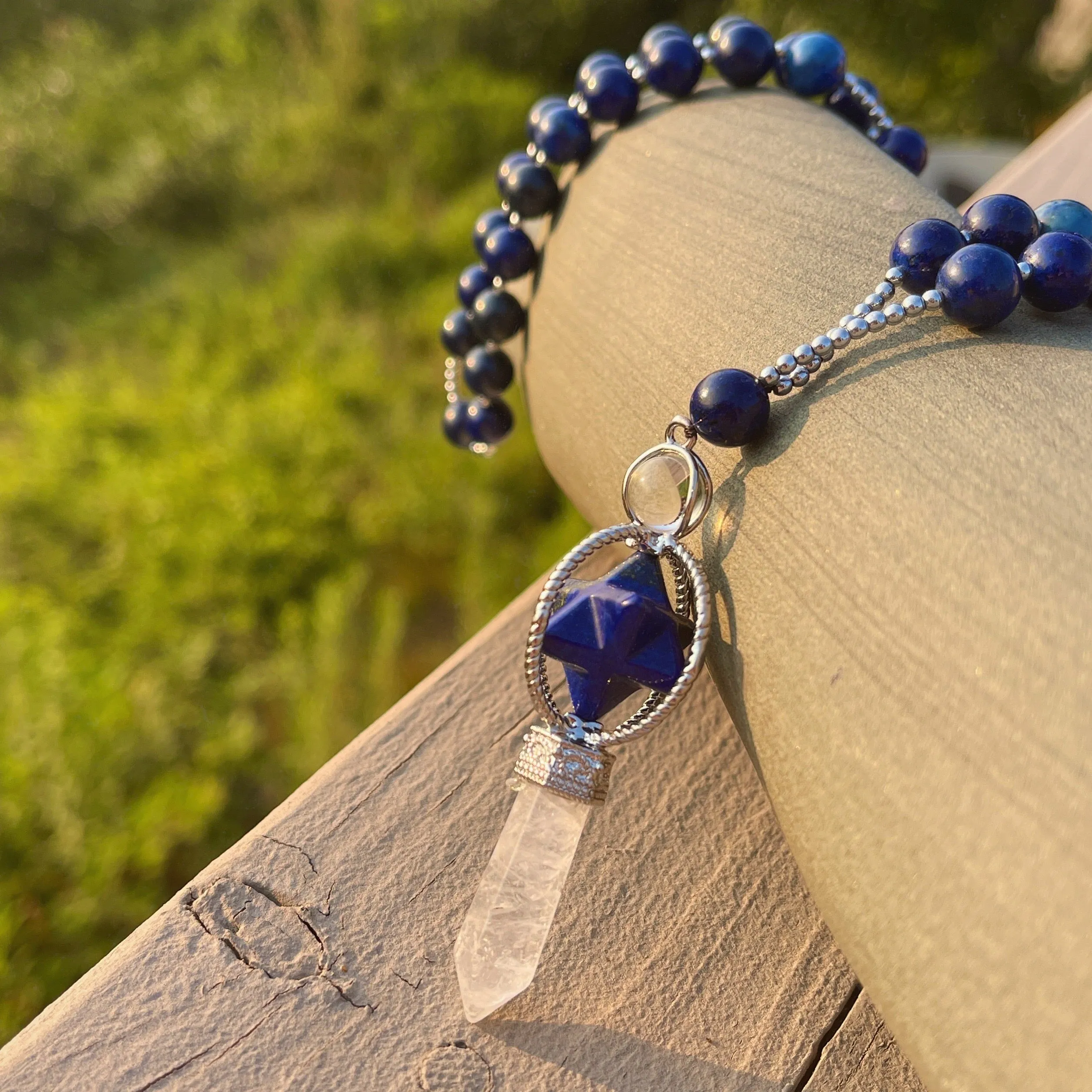 Merkaba gemstone necklace