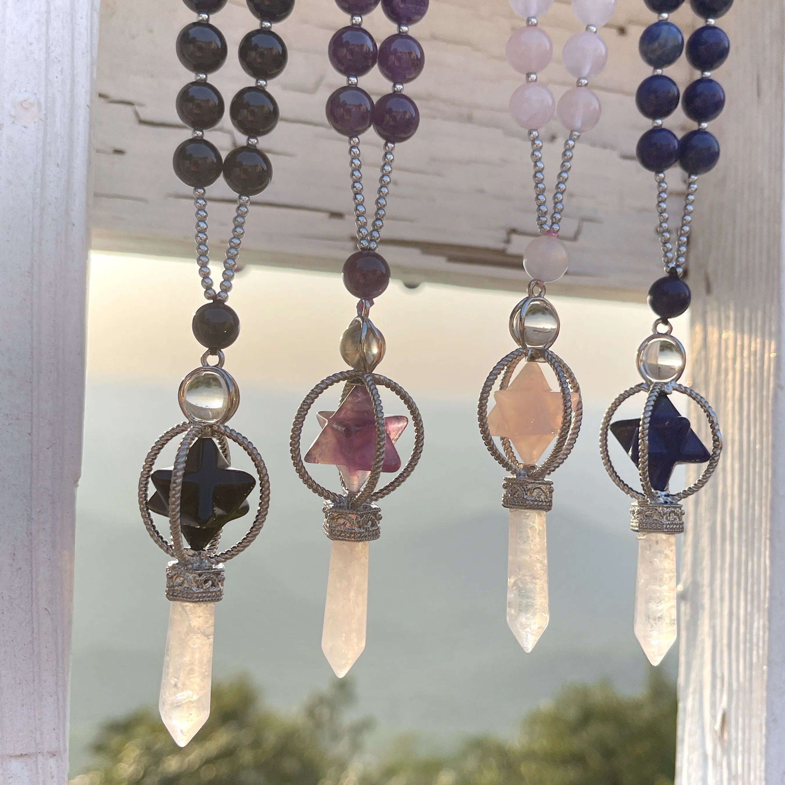 Merkaba gemstone necklace